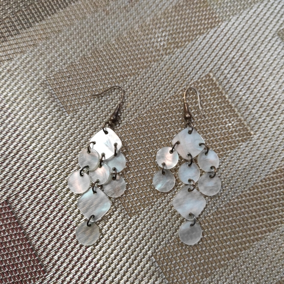 Accessories - delicate coconut shell dangling earrings